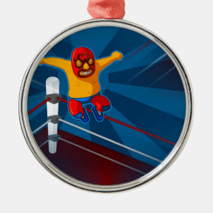 luchador metal ornament