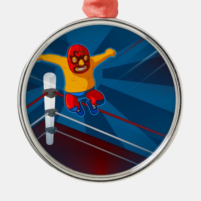 luchador metal ornament (Front)