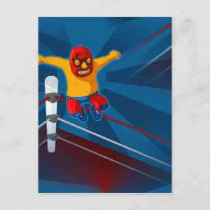 luchador postcard