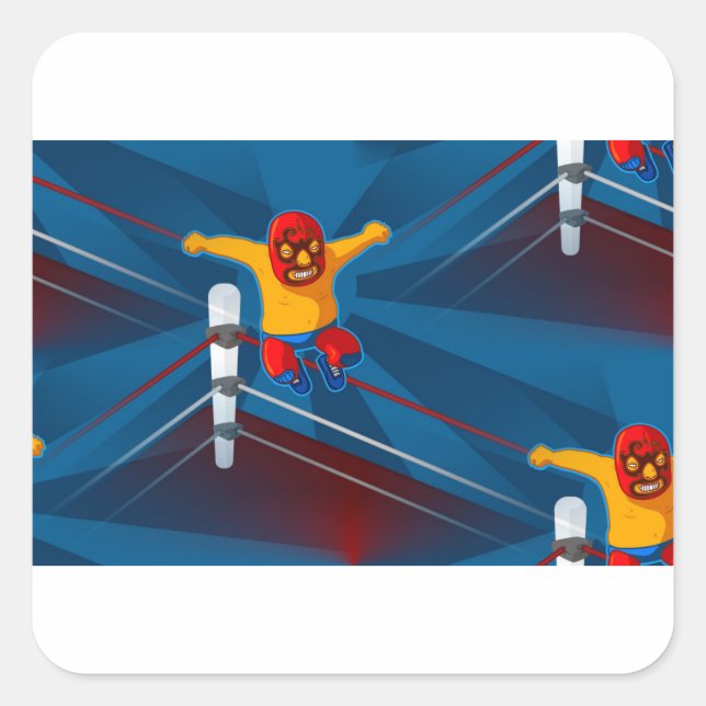 luchador square sticker (Front)
