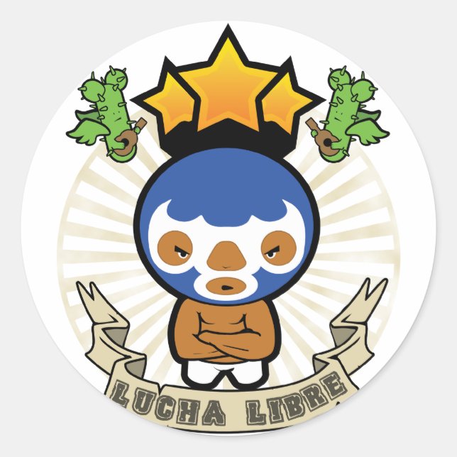 Luchadore Classic Round Sticker (Front)