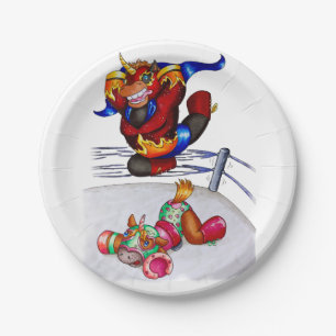 Luchadores Paper Plates