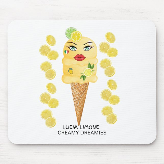 Lucia Limone Gelato Creamy Dreamies Mouse Pad (Front)