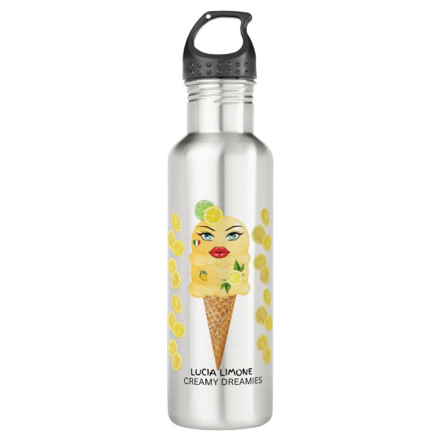 Lucia Limone Water Bottle Creamy Dreamies (Front)