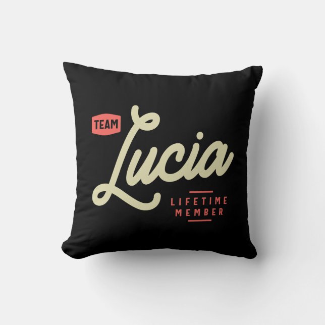Lucia Name Personalized Birthday Name Lucia Throw Pillow (Front)