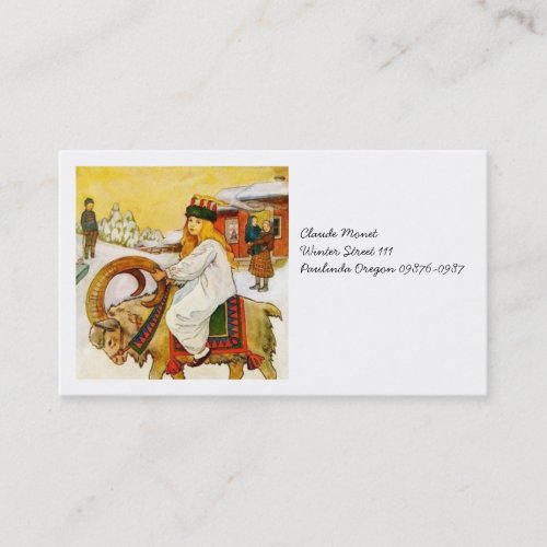 Lucia Rides the Jul Goat Business Card