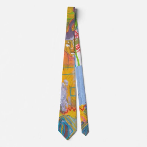 Lucid Dreamer Pink Rainbow Abstract Painting Art Neck Tie
