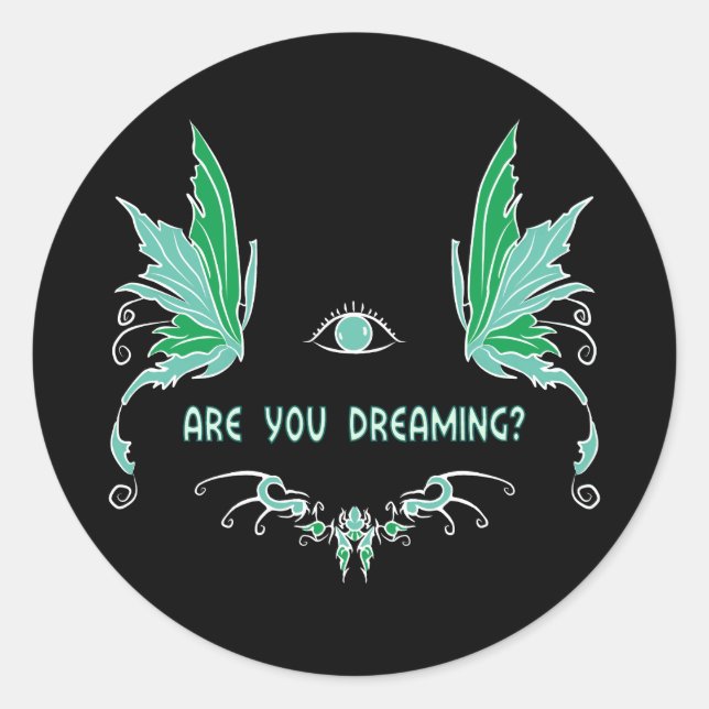 Lucid dreaming reality check sticker. classic round sticker (Front)