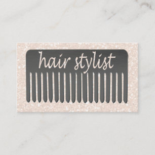 Lucida Handwriting Typography Hair Stylist & Comb Business Card