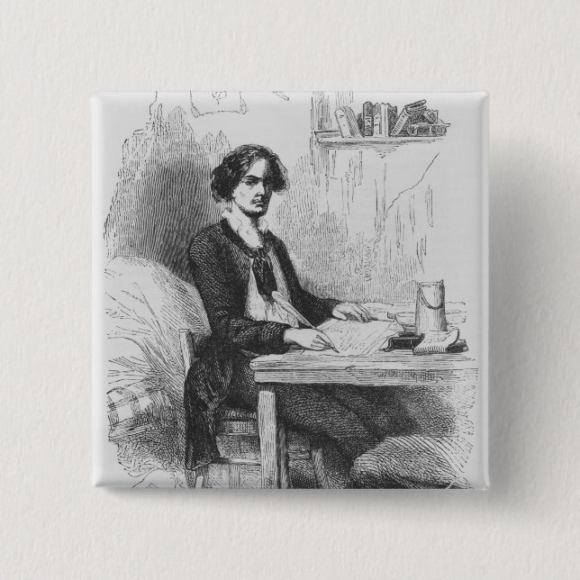Lucien de Rubempre writing a letter Pinback Button (Front)