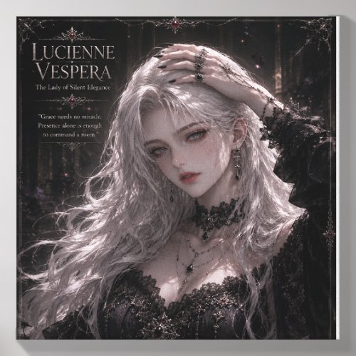 Lucienne Vespera: The Lady of Silent Elegance Dark Canvas Photo Tile