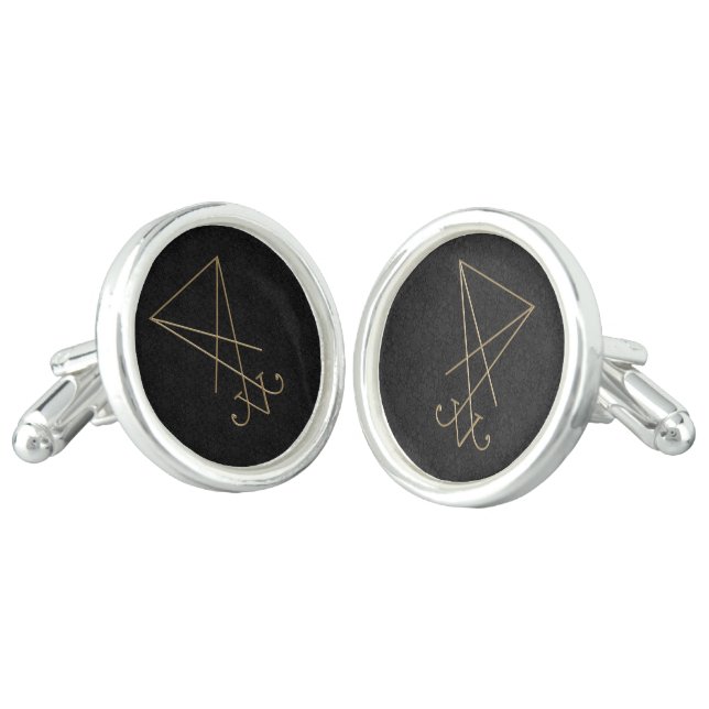 Lucifer Alchemy Sigil Gothic Art Cufflinks (Angled)