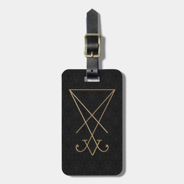 Lucifer Alchemy Sigil Gothic Art Luggage Tag (Front Vertical)