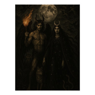 Lucifer and Diana – Witch’s Nocturne Illustration Poster
