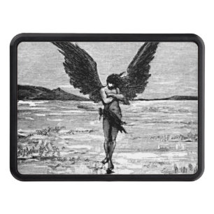 Lucifer as Satan, Devil or Angel? Vintage Ink Art Tow Hitch Cover