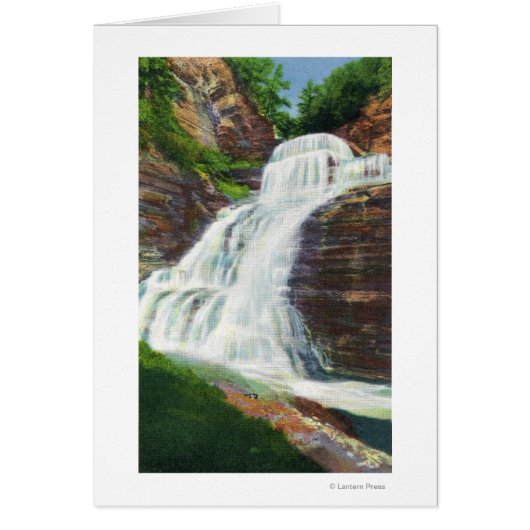 Lucifer Falls View in Robert H. Treman State Cards (Front)