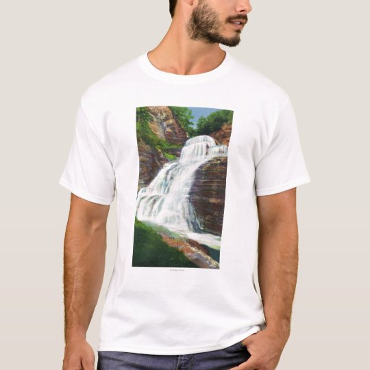 Lucifer Falls View in Robert H. Treman State T-Shirt