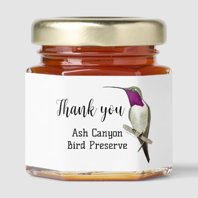 Lucifer Hummingbird Honey Jar Favors (Front)