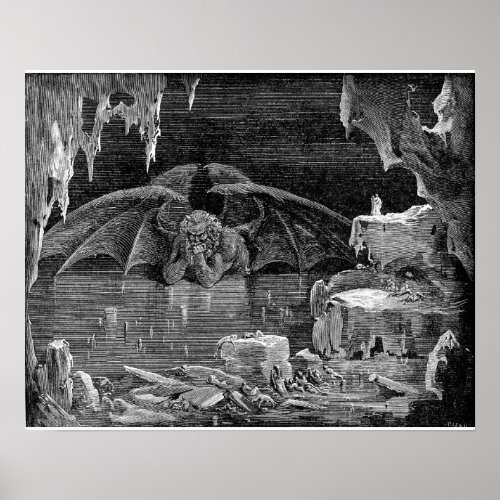 Lucifer King of Hell by Gustave Dor Art Print