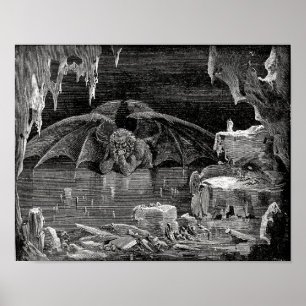 Lucifer, King of Hell by Paul Gustave Dore Poster