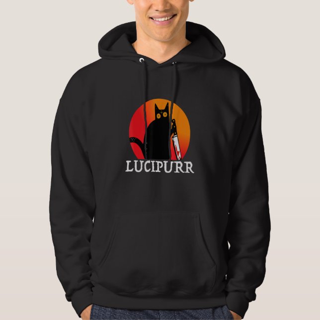 Lucifer Occult Satanic Cat Lucipurr Antichrist Bap Hoodie (Front)