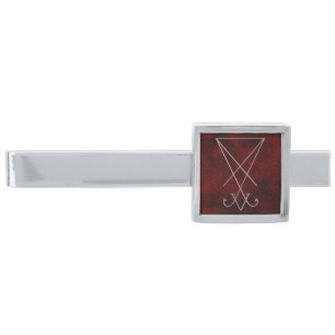 Lucifer Sigil Alchemy Goth Art Silver Finish Tie Bar