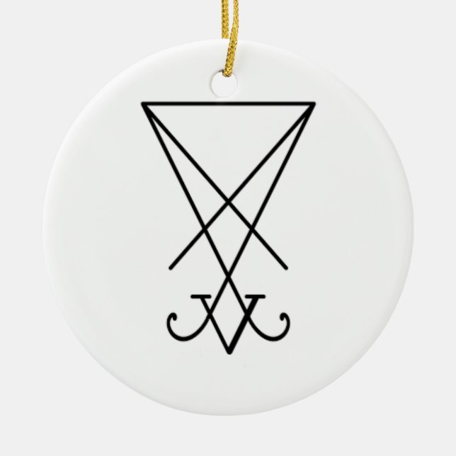 Lucifer Sigil Lamen (ornament base) Ceramic Ornament (Front)
