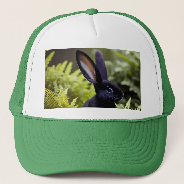 Lucifer The Black Little Bunny, Truckers Hat (Front)