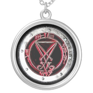 Lucifer Void Energy Sigil Magick Talisman Silver Plated Necklace