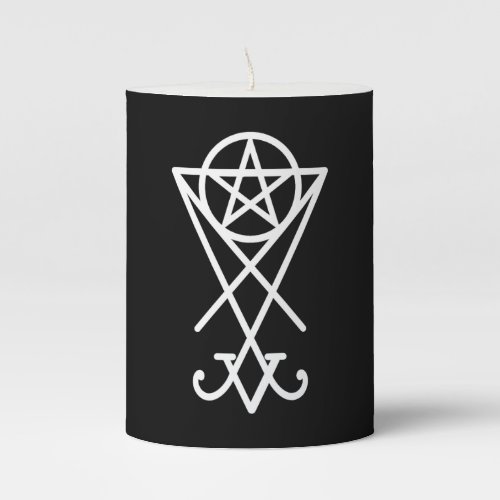 Luciferian Pentacle Occult Gothic Pillar Candle