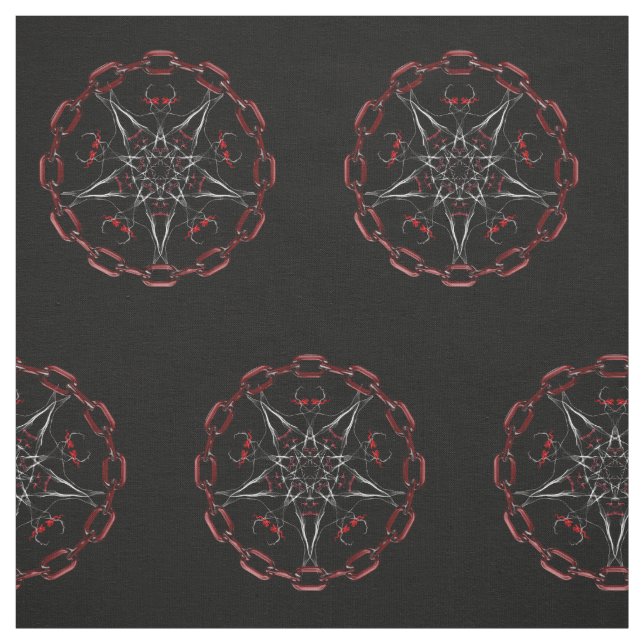 Lucifer's Star Pentacle Pagan fabric (Swatch)