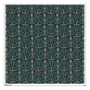 Lucile Floral Tile Pattern Deep Green Wall Decal