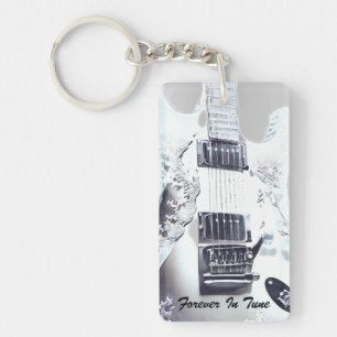 Lucite Guitar Wedding Favor Keychain