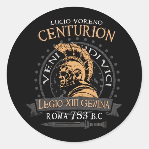 Lucius Voreno a famous Roman Centurion Classic Ro Classic Round Sticker