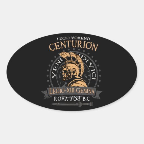 Lucius Voreno a famous Roman Centurion Oval Stick Oval Sticker