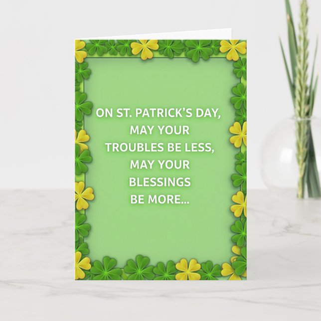 Luck And Blessings St Patricks Day Card (Front)