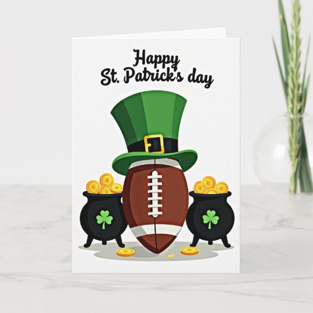 Luck And Football St Patricks Day Card (Front)