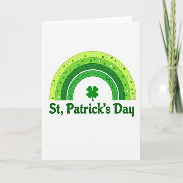 Luck And Green St Patricks Day Card (Front)
