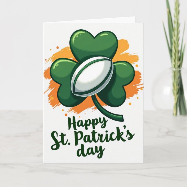 Luck And Rugby St Patricks Day Card (Front)
