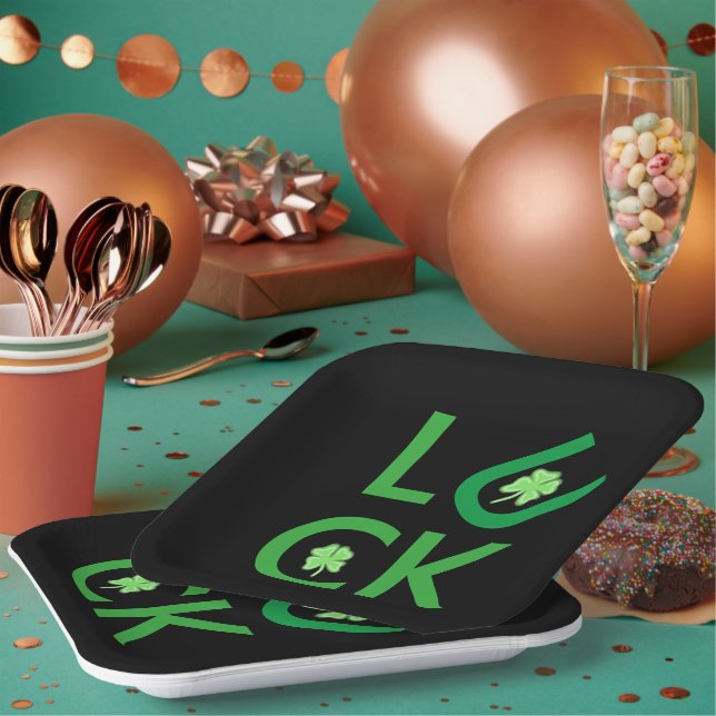 Luck and Shamrocks Paper Plates (Multi)