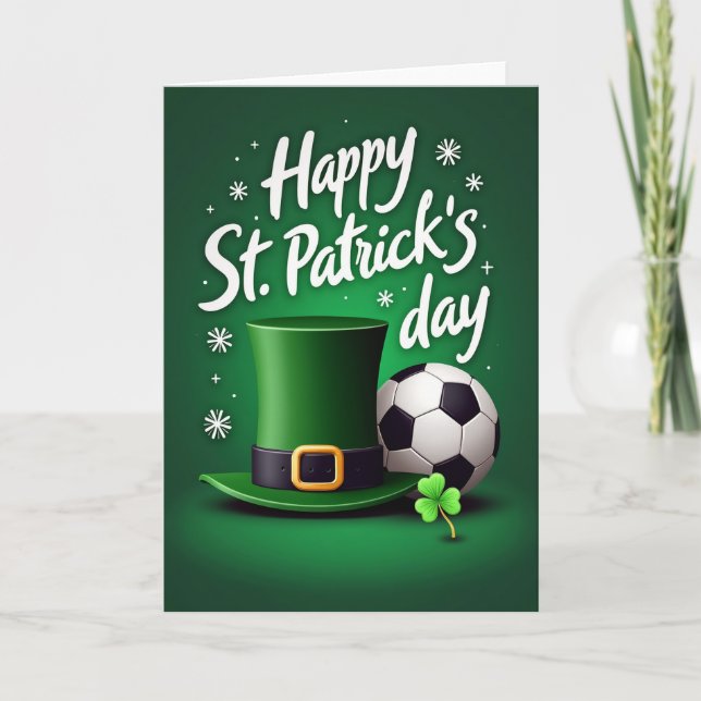 Luck And Soccer St Patricks Card (Front)