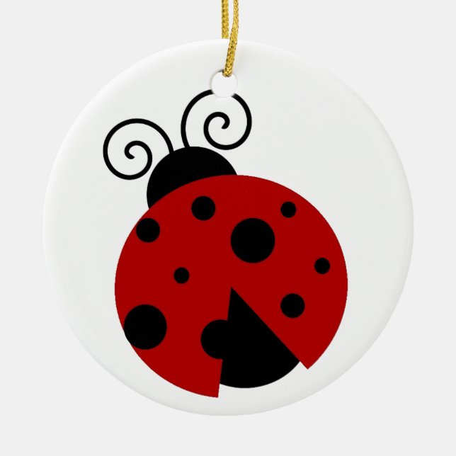 Luck be a Ladybug Cute Cartoon Insect Design Ceramic Ornament (Front)