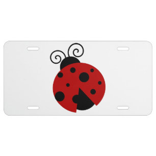 Luck be a Ladybug Cute Cartoon Insect Design License Plate