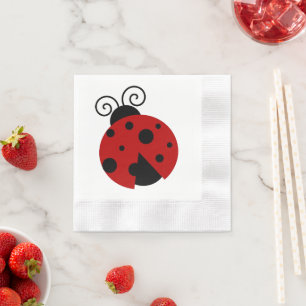 Luck be a Ladybug Cute Cartoon Insect Design Napkins
