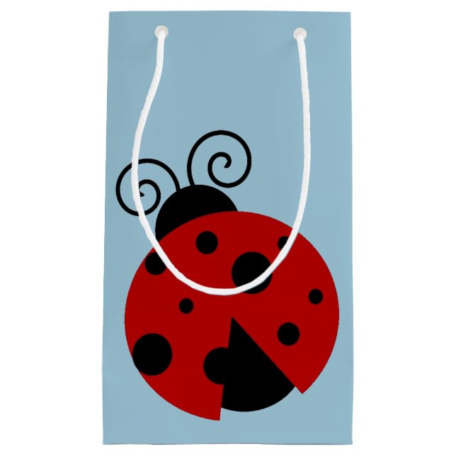 Luck be a Ladybug Cute Cartoon Insect Design Small Gift Bag (Front)