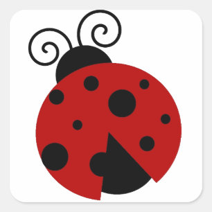 Luck be a Ladybug Cute Cartoon Insect Design Square Sticker