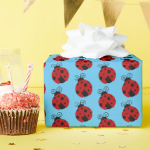 Luck be a Ladybug Cute Cartoon Insect Design Wrapping Paper