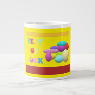 Luck Charm congratulations message yellow Giant Coffee Mug