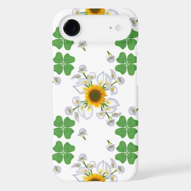 Luck clover  Clover with sunflower and Calla lily Case-Mate iPhone Case (Back)
