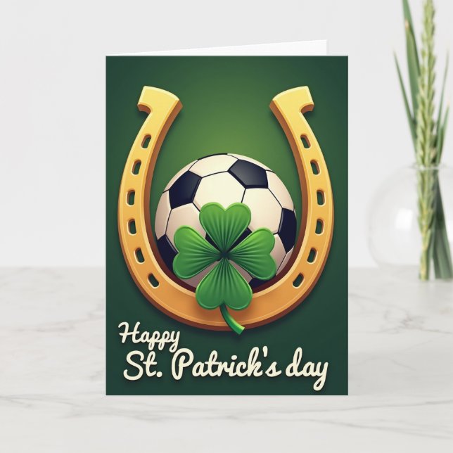Luck Clover Horseshoe Soccer Card (Front)